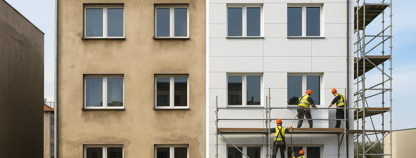 Fachada SATE rehabilitación energética renovación edificios modernización