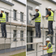 Step by step SATE thermal insulation system installation process on residential building facade